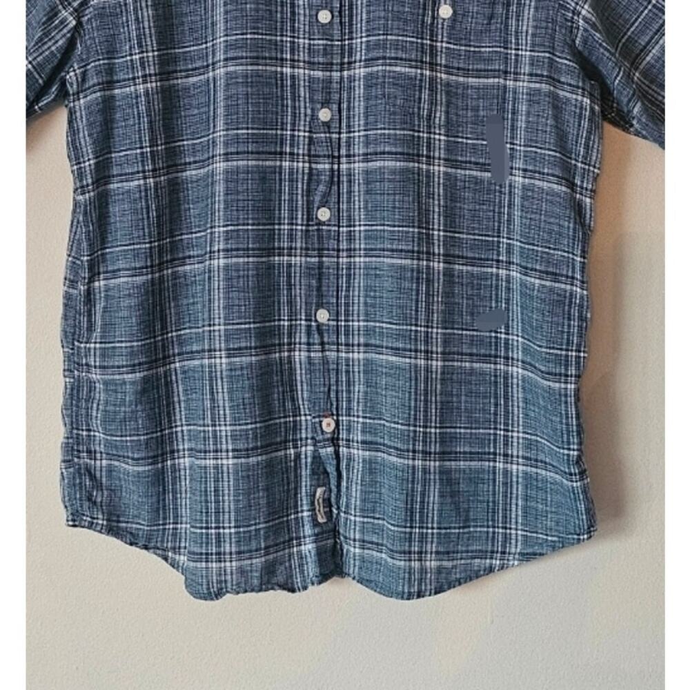Weatherproof Vintage Linen Cotton‎ Shirt Men's Blue Plaid XL Coastal Grandpa - Picture 7 of 11